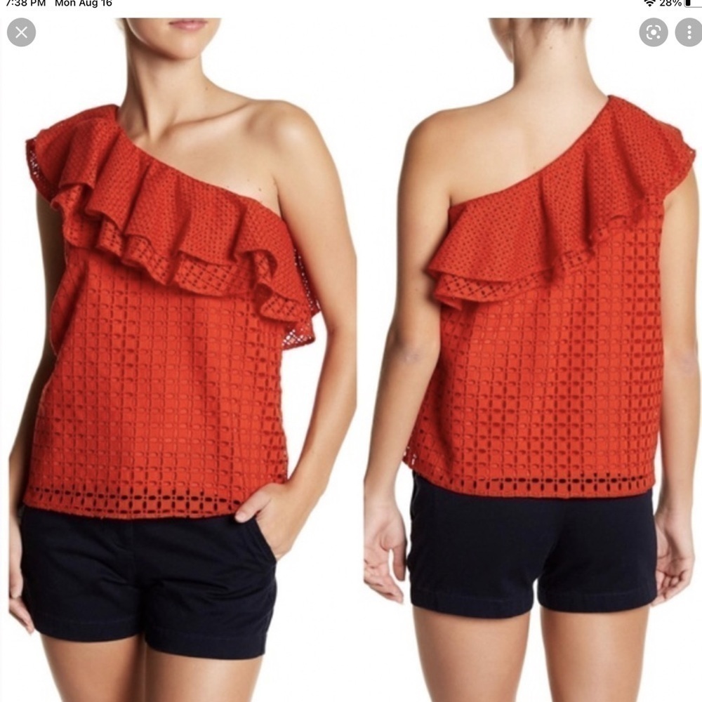 J. Crew One Shoulder Ruffle Top size 4 T75